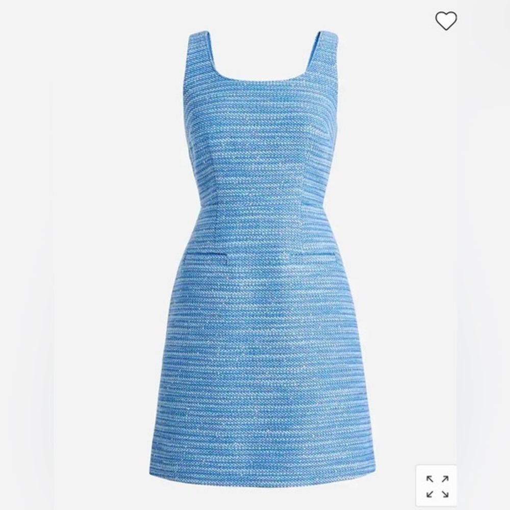 NWT J. Crew blue mini sheath dress in tweed